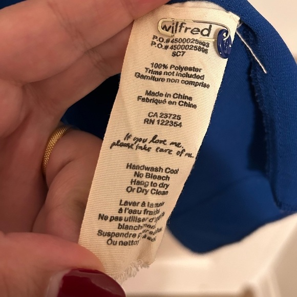 Wilfred Aritzia collared mini wrap classic dress ‘franca’ in royal blue- Size 6 - Picture 6 of 8